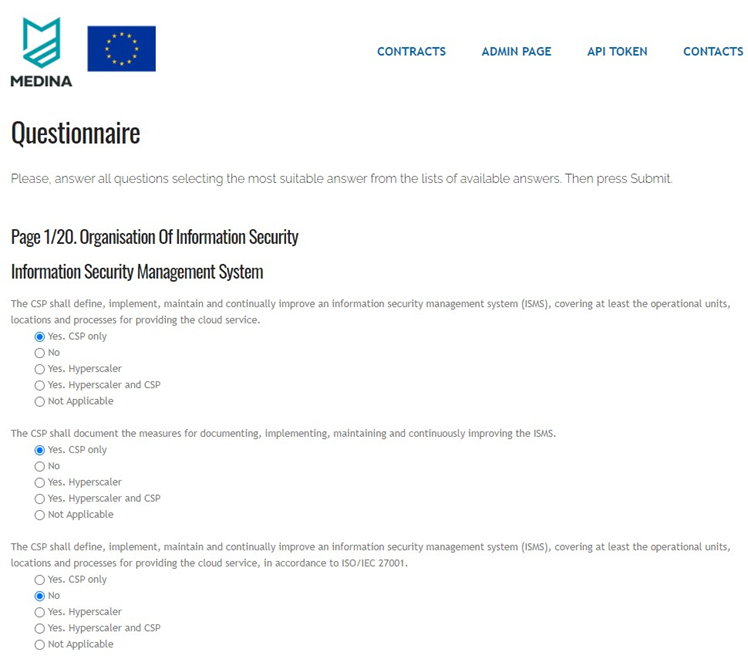 MEDINA Risk Assessment tool